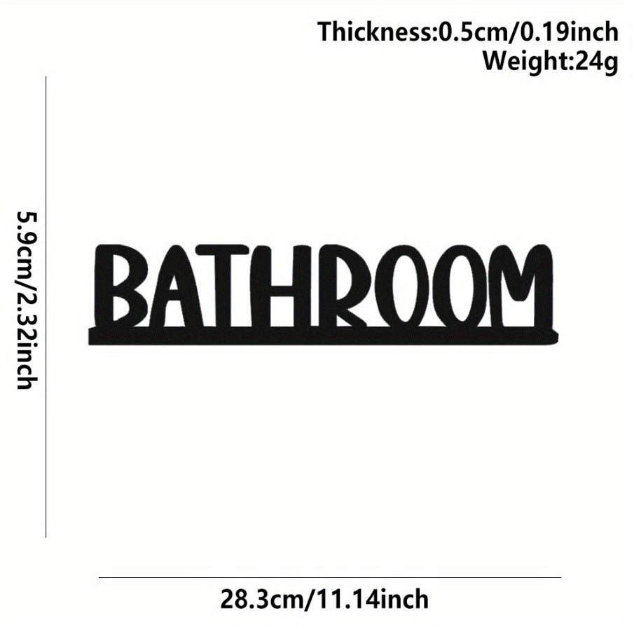 Sleek Metal Bathroom Wall Sign - Stylish Graphic Art Masterpiece For Home Decor