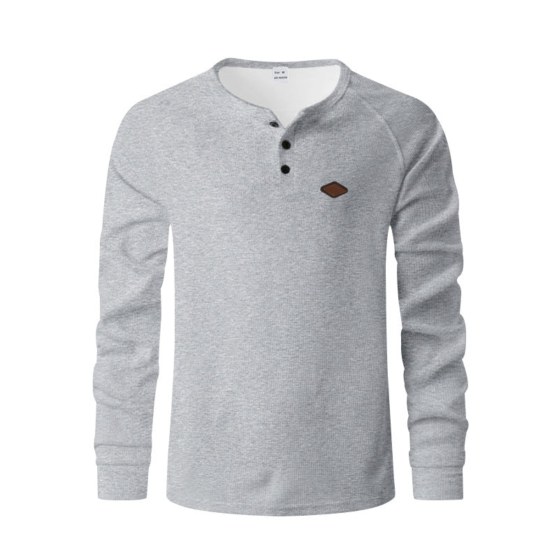 Waffle Buckle Quick-drying Raglan Henry Long Sleeve