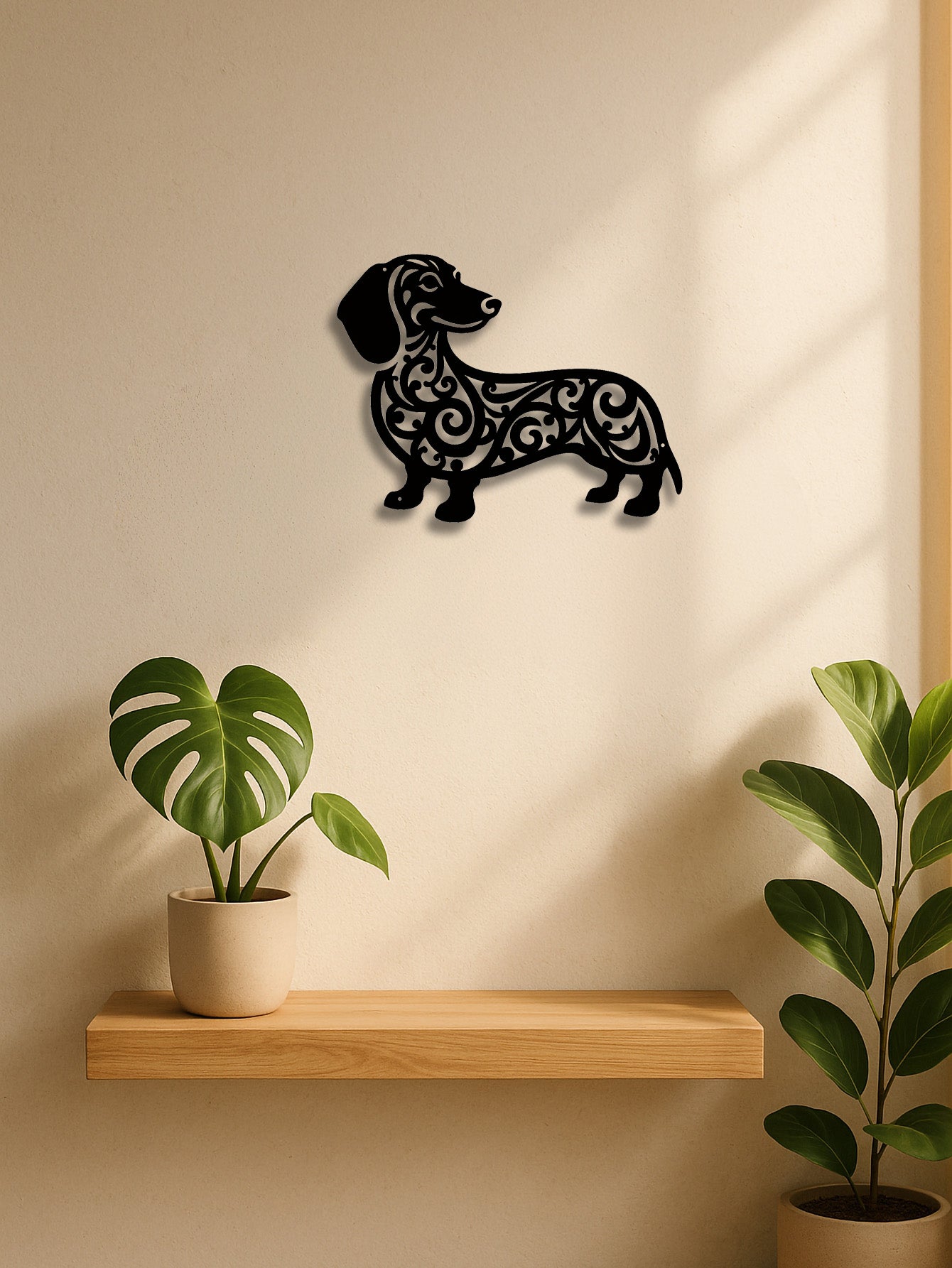 Iron Dachshund Dog Metal Wall Art,Modern Home & Outdoor Decor For Living Room