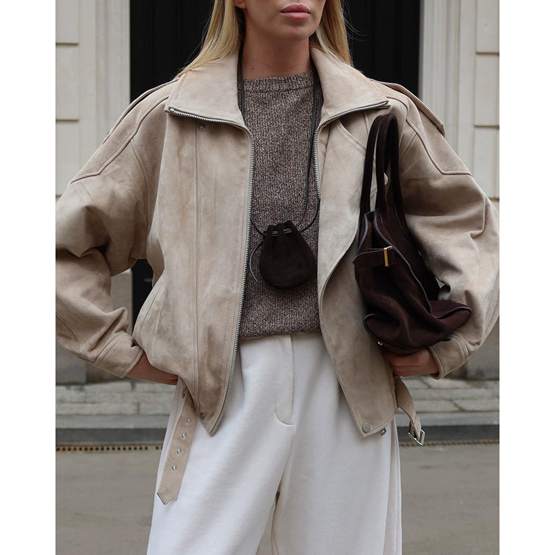 Women's Casual Zip Up Jacket, Fall Long Sleeve Outerwear Coat With Pockets